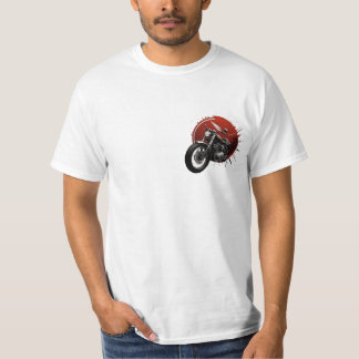 T-shirt Moto Cruiser élégant avec fond rouge gras