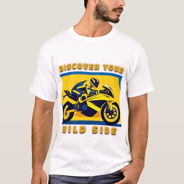 T-shirt Moto de course et cavalier (Devant)