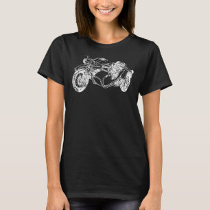 T-shirt Moto de course Vintage Sidecar en détresse