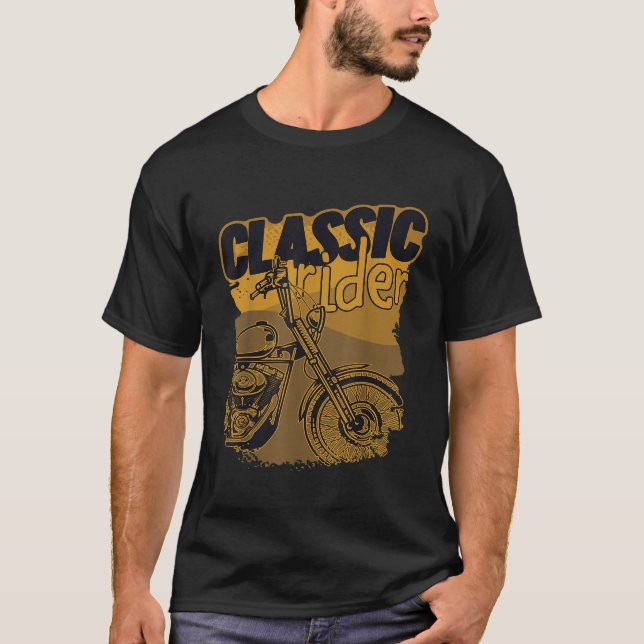 T-shirt Moto équitation Classique Vélo Grand-pa Moto (Devant)
