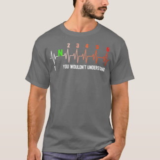 T-shirt Moto Heartbeat Moker Lover 1 Down 5 Up