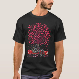 T-shirt Moto Moteur Lover Heart Tree Love Moto Valent