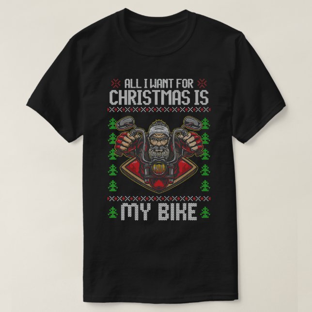T-shirt Moto moto de Noël moto Cruiser moto (Design devant)