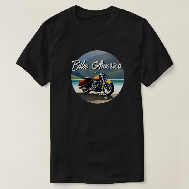 T-shirt Moto Parking près du lac (Design devant)
