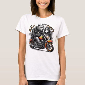 T-shirt Moto-Riding Sasquatch, Yeti, Bigfoot