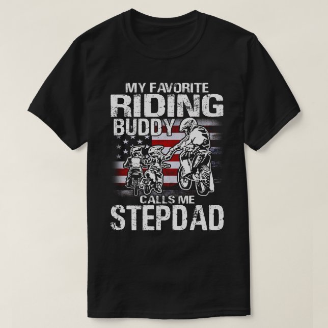 T-shirt Moto stepdad Chemise Mon Étui D'Équitation Favorit (Design devant)