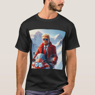 T-shirt Moto Trump Riding en hiver Noël MAGA