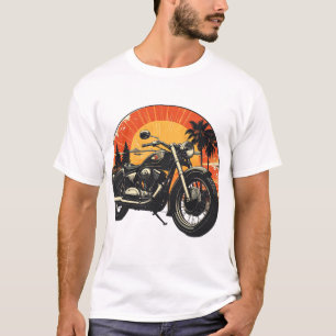 T-shirt Moto Vintage Classique Balade Rétro