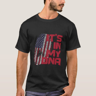 T-shirt Motocross In Dna Fingerprint American Patriot 4Th 