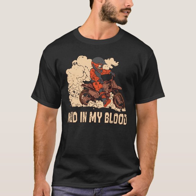 T-shirt Motocross Mud In My Blood Dirt Bike Track Racing (Devant)