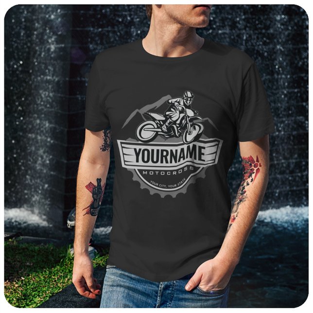 T-shirt Motocross personnalisée Rider Dirt Bike Hill Racin (Créateur téléchargé)