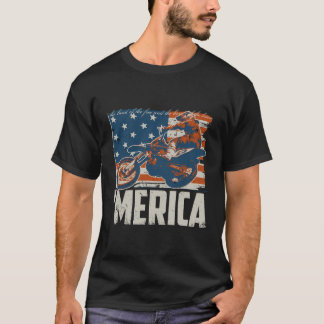 T-shirt Motocross Racer Dirt Bike 'Merica American Flag