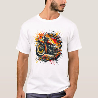 T-shirt Motocyclette 3D Trou dans un mur de briques