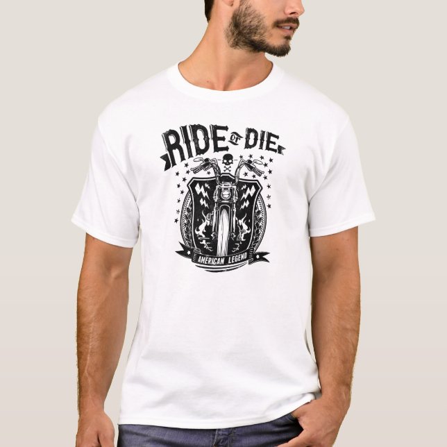 T-shirt Motocyclette à vélo ou à vélo (Devant)