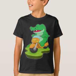 T-shirt Motocyclette crocodile
