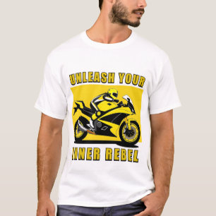 T-shirt Motocyclette de course et cavalier