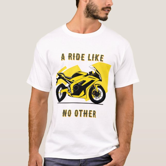 T-shirt Motocyclette de course jaune et illustration de ca (Devant)