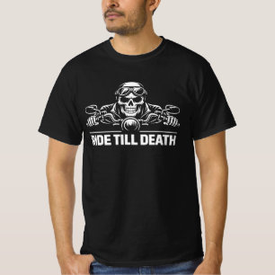 T-shirt Motocyclette jusqu'à la mort - Silhouette de crâne