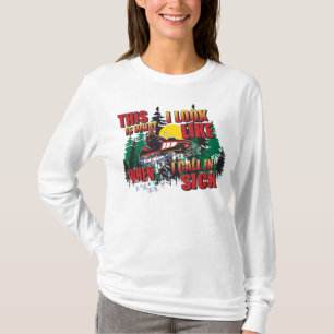T-shirt Motoneige Humour Appelant À Maladie