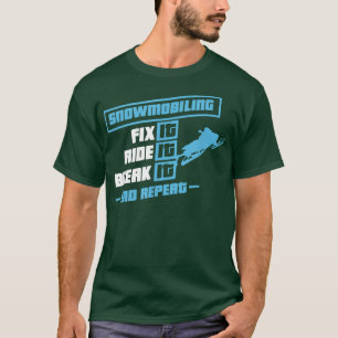 T-shirt Motoneige Snow Mobile Chat à neige