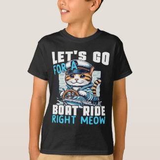 T-shirt Motor boats cat captain speed boat owner cats