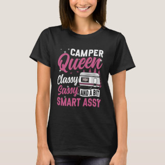 T-shirt Motorhome Camping Retro Camper Queen Classy Sassy 