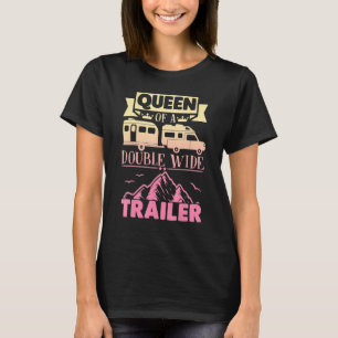 T-shirt Motorhome Rv Camping Reine D'Un Double Large