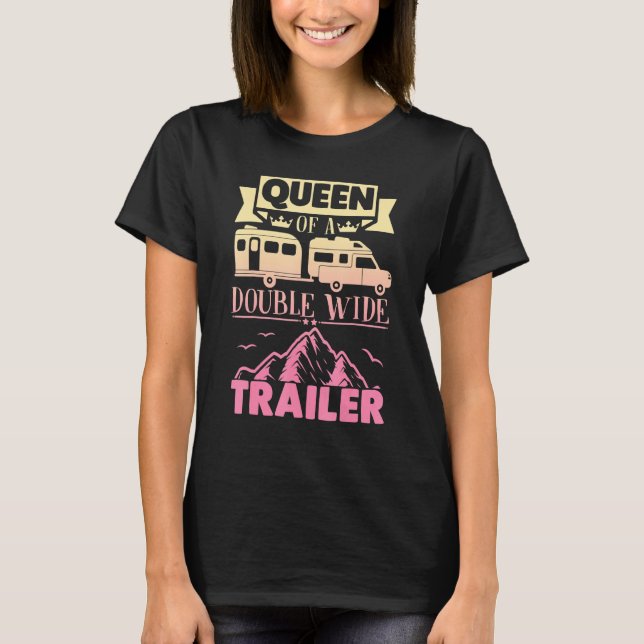 T-shirt Motorhome Rv Camping Reine D'Un Double Large (Devant)