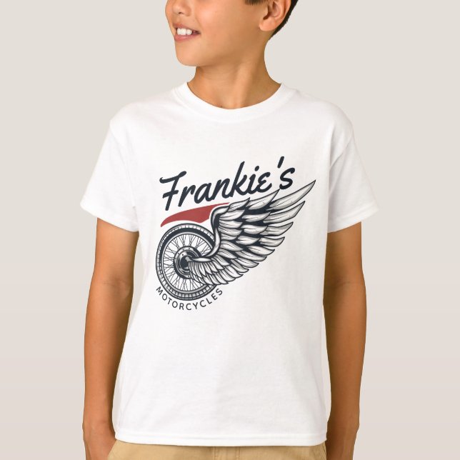 T-shirt Motos personnalisées Flying Tire Biker Shop (Devant)