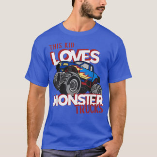 T-shirt Motosport I Trucker Kid I This Kid Love Monster T