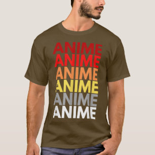 T-shirt Mots Anime sur l'avant Colorful Design Word Anime