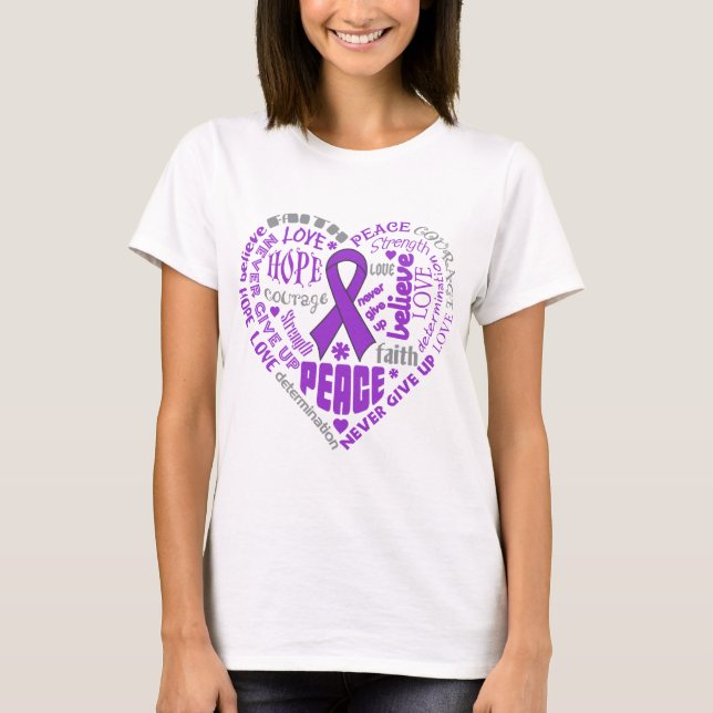 T-shirt Mots de coeur de conscience de malformation de (Devant)