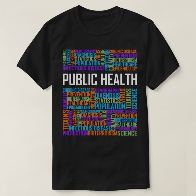 T-shirt Mots de santé publique Cadeau Travailleur de santé (Design devant)