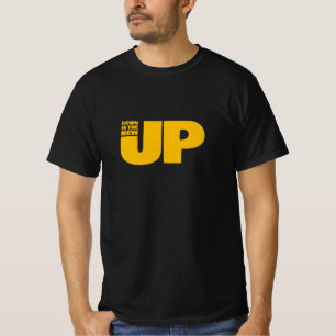 T-shirt Mots Dessinés À La Main Phrase Down Est Le Nouveau