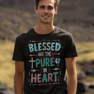 T-shirt Mots éclairants au milieu d'une croix