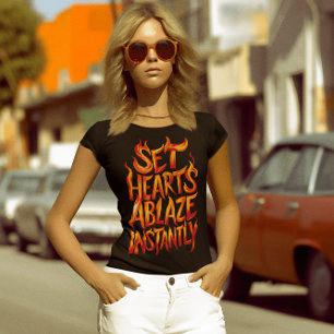 T-shirt Mots Fiertés : Régler Le Coeur Ablaze