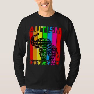 T-shirt Mots sensibilisation sur l'autisme Typographie élé