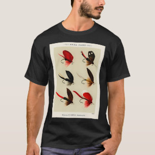 T-shirt Mouches rouges et noires - Leurres de pêche à la m