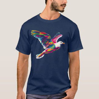 T-shirt Mouette de mer Mouette de mer Oiseau de mer Popart