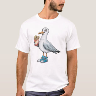 T-shirt Mouette drôle avec baskets frites françaises