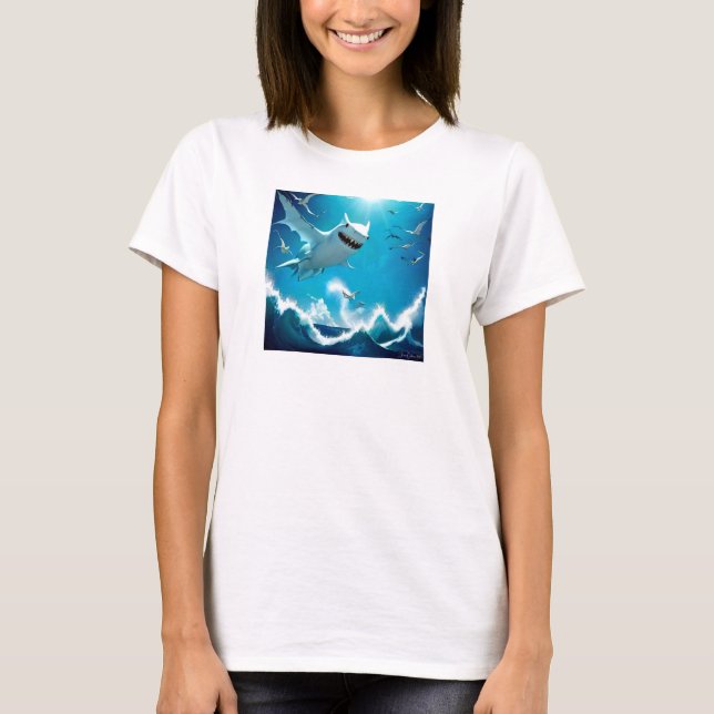 T-shirt Mouette requin par Juan Cabana (Devant)