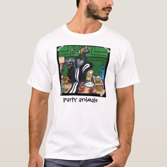 T-shirt mouffettes dans la cuisine, (Devant)
