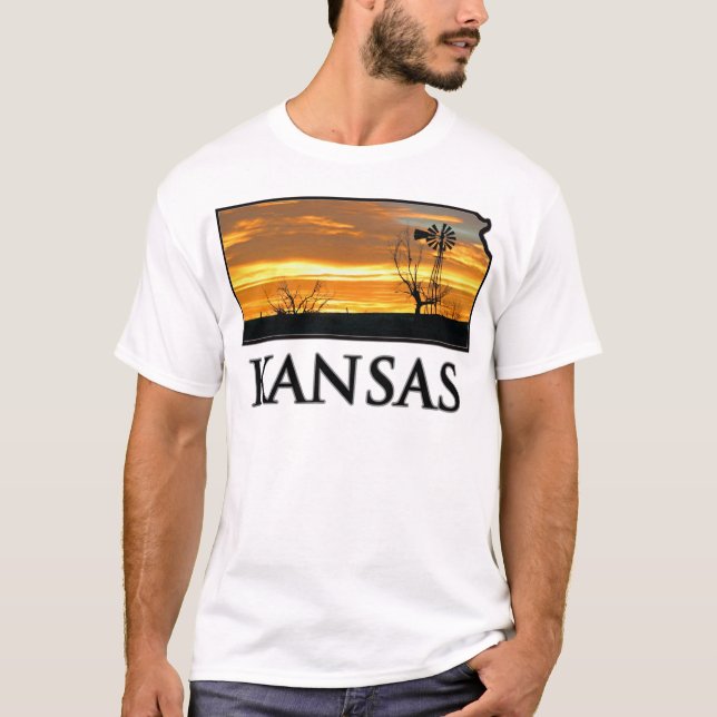 T-shirt Moulin à vent de ferme du Kansas (Devant)