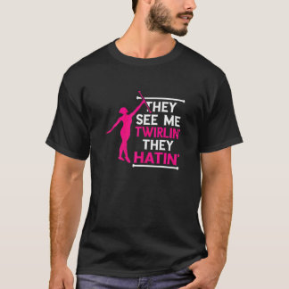 T-shirt Moulinet de Bâton Tournoyant Détestant Gymnaste de