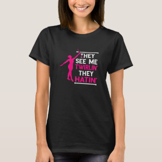 T-shirt Moulinet de Bâton Tournoyant Haïssant Gymnaste de 