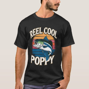 T-shirt Moulinet de pêche Cool Coquelicot Drôle de pêcheur
