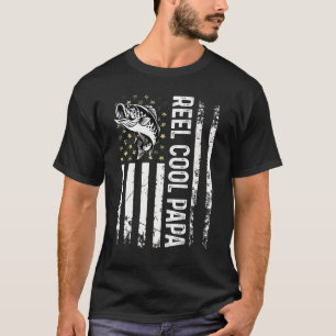 T-shirt Moulinet de pêche pour hommes Drapeau Usa Cool Dad