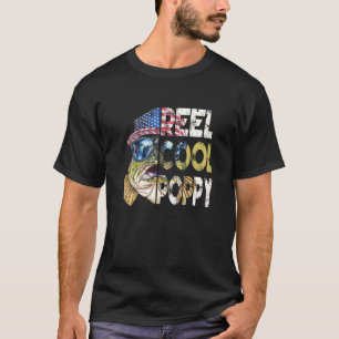 T-shirt Moulinet Poppy Drapeau USA Pêche Pour La Fête Des