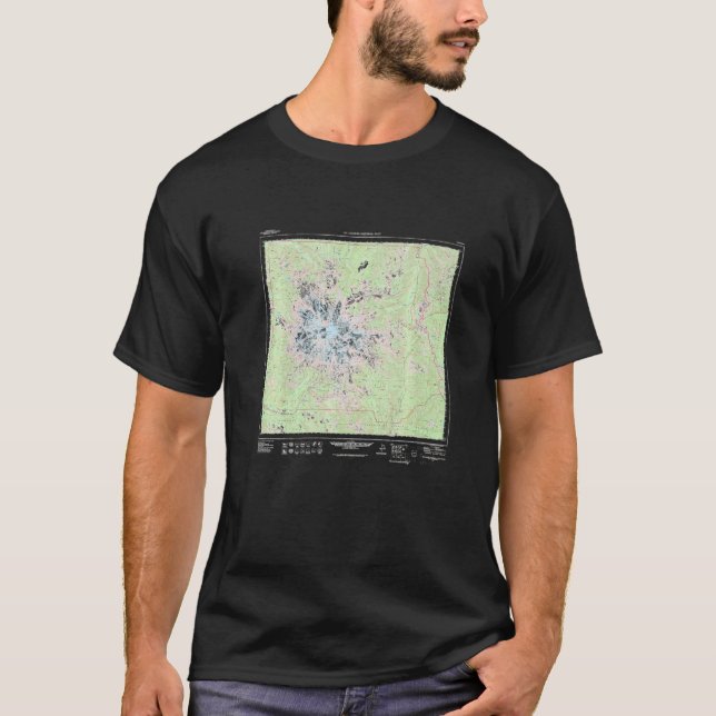 T-shirt Mount Rainier National Park Topographic Map Premiu (Devant)