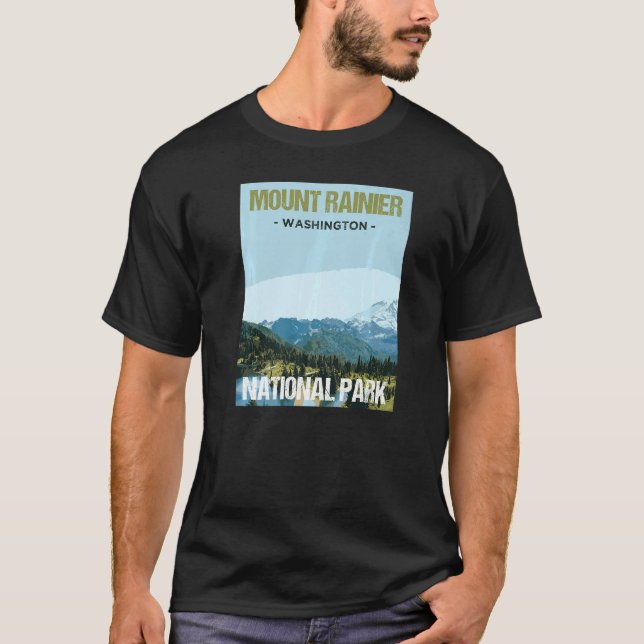 T-shirt Mount Rainier National Park Washington Poster (Devant)